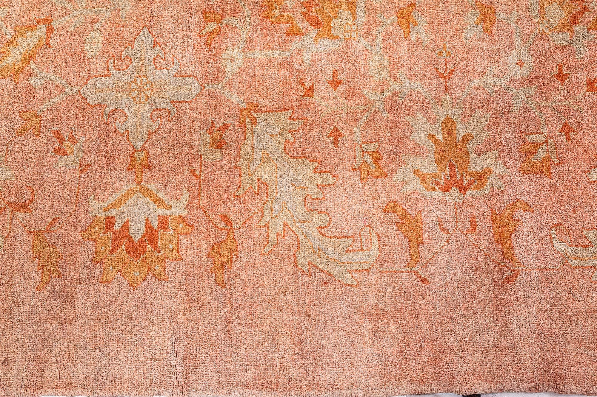 Oversized Turkish Oushak Botanic Handmade Wool Rug
Size: 17'2