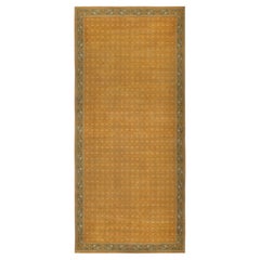 Doris Leslie Blau – Übergroßer, handgeknüpfter Vintage-Teppich im spanischen Blumenmuster, braun, aus Cuenca