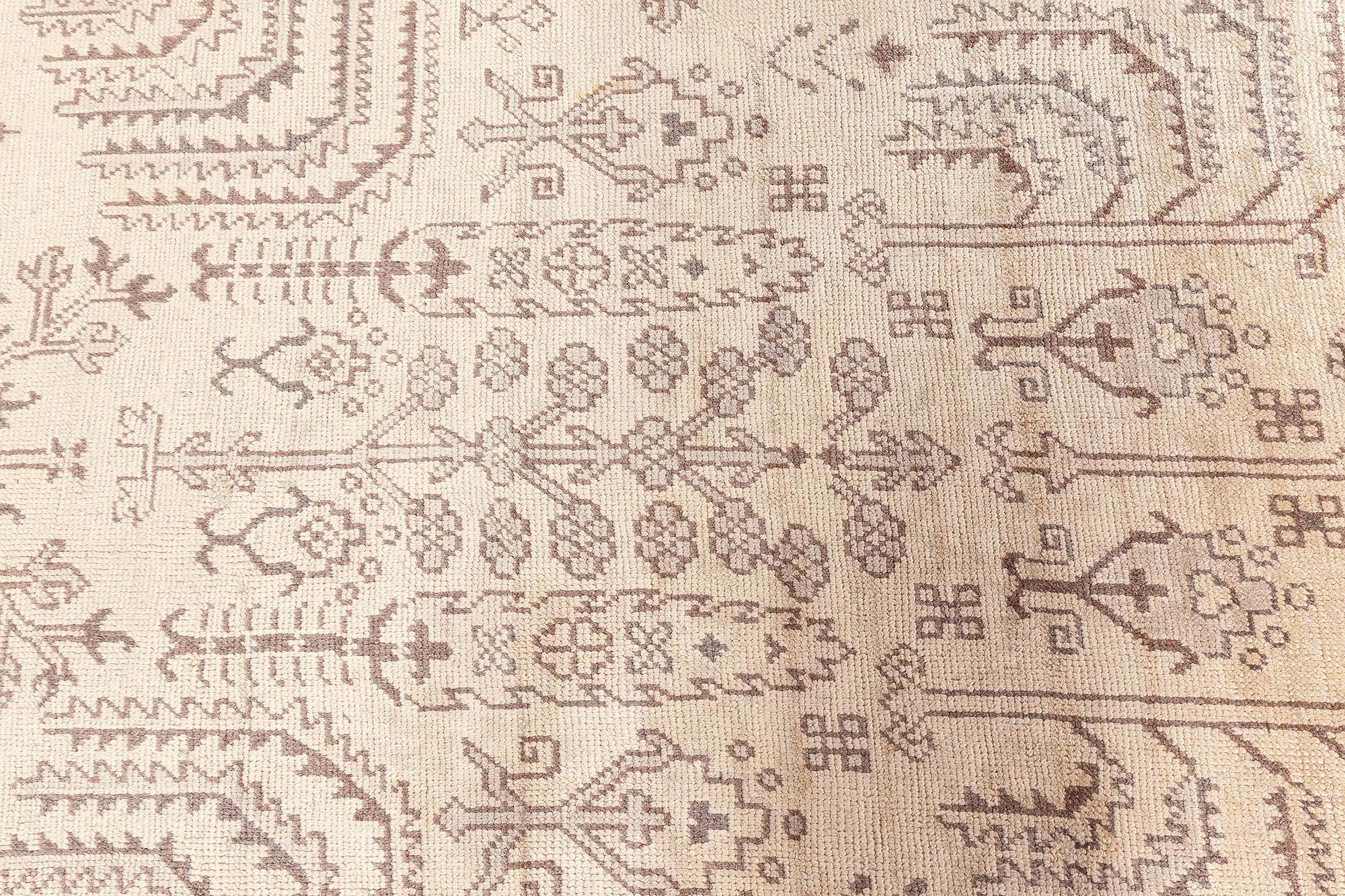 Doris Leslie Blau Oversized Antique Turkish Oushak Floral Wool Rug For Sale 3