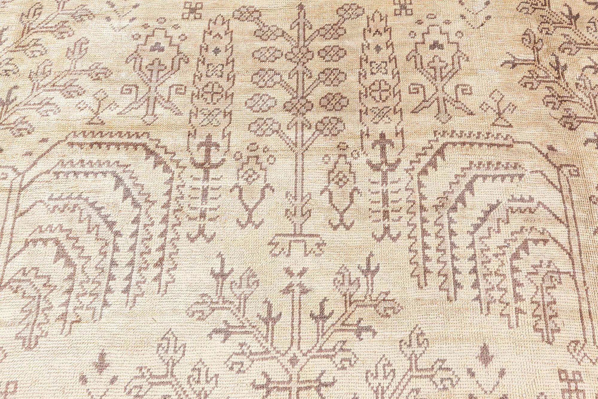 Doris Leslie Blau Oversized Antique Turkish Oushak Floral Wool Rug For Sale 4