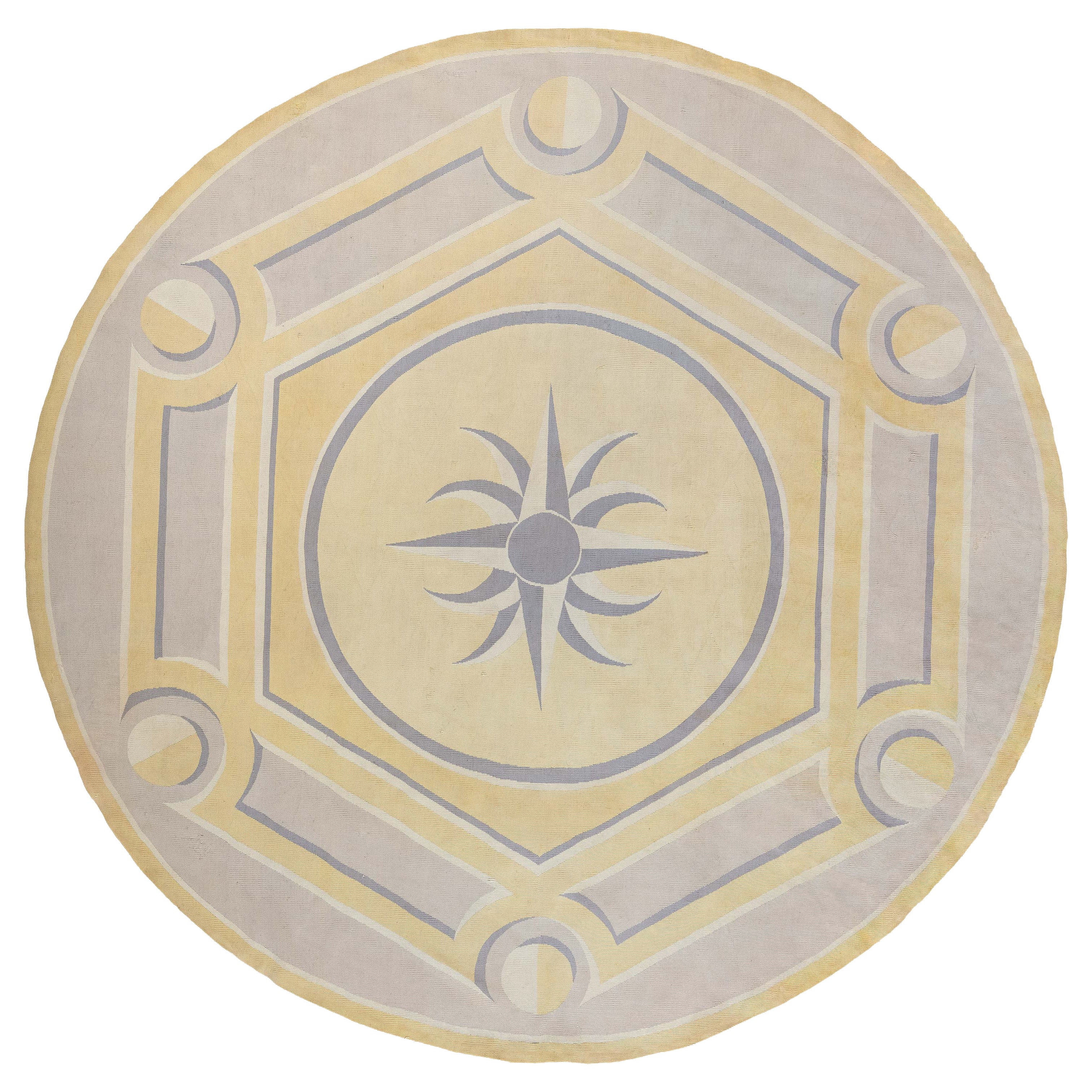 Doris Leslie Blau Rare 1930s French Aubusson Round Rug Attributed to André Arbus For Sale
