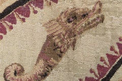 Doris Leslie Blau Rare Round English Axminster Animal Design Rug