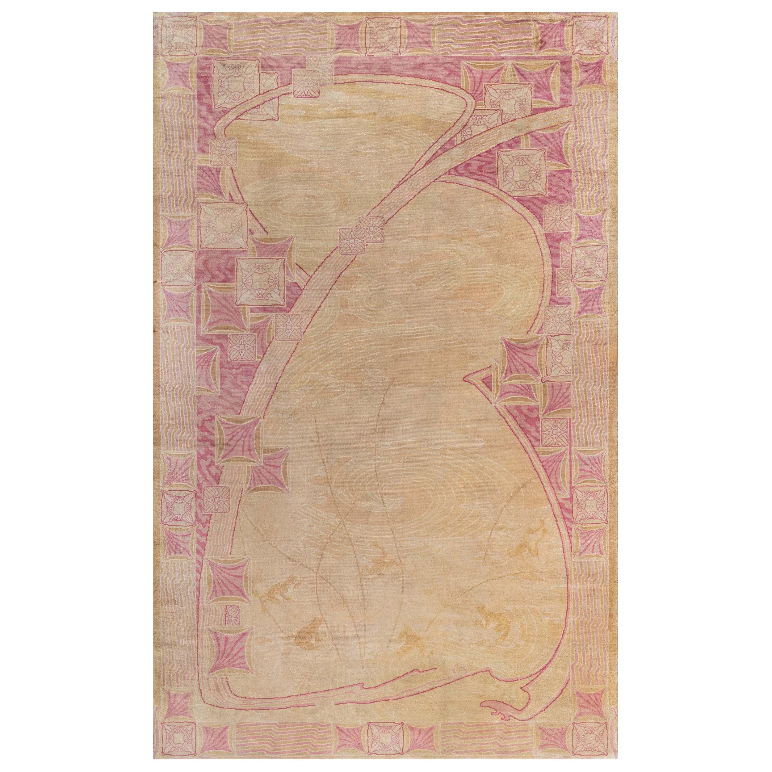 Doris Leslie Blau Seltener Wiener Jugendstil-Teppich