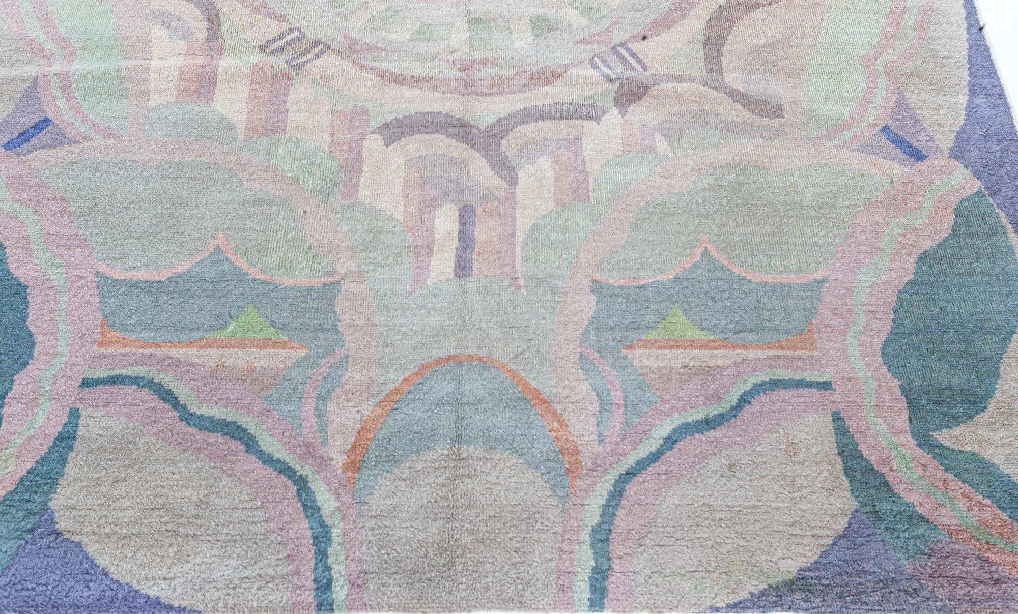 Alfombra Art Déco Vintage Doris Leslie Blau Rara Art Decó en venta
