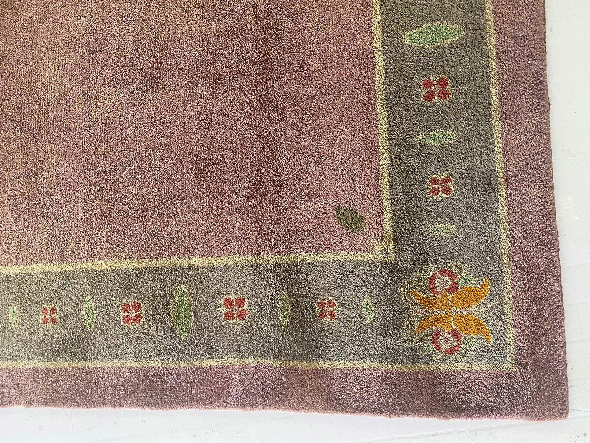 Hand-Knotted Doris Leslie Blau Rare Vintage Arts & Crafts Donegal Rug For Sale