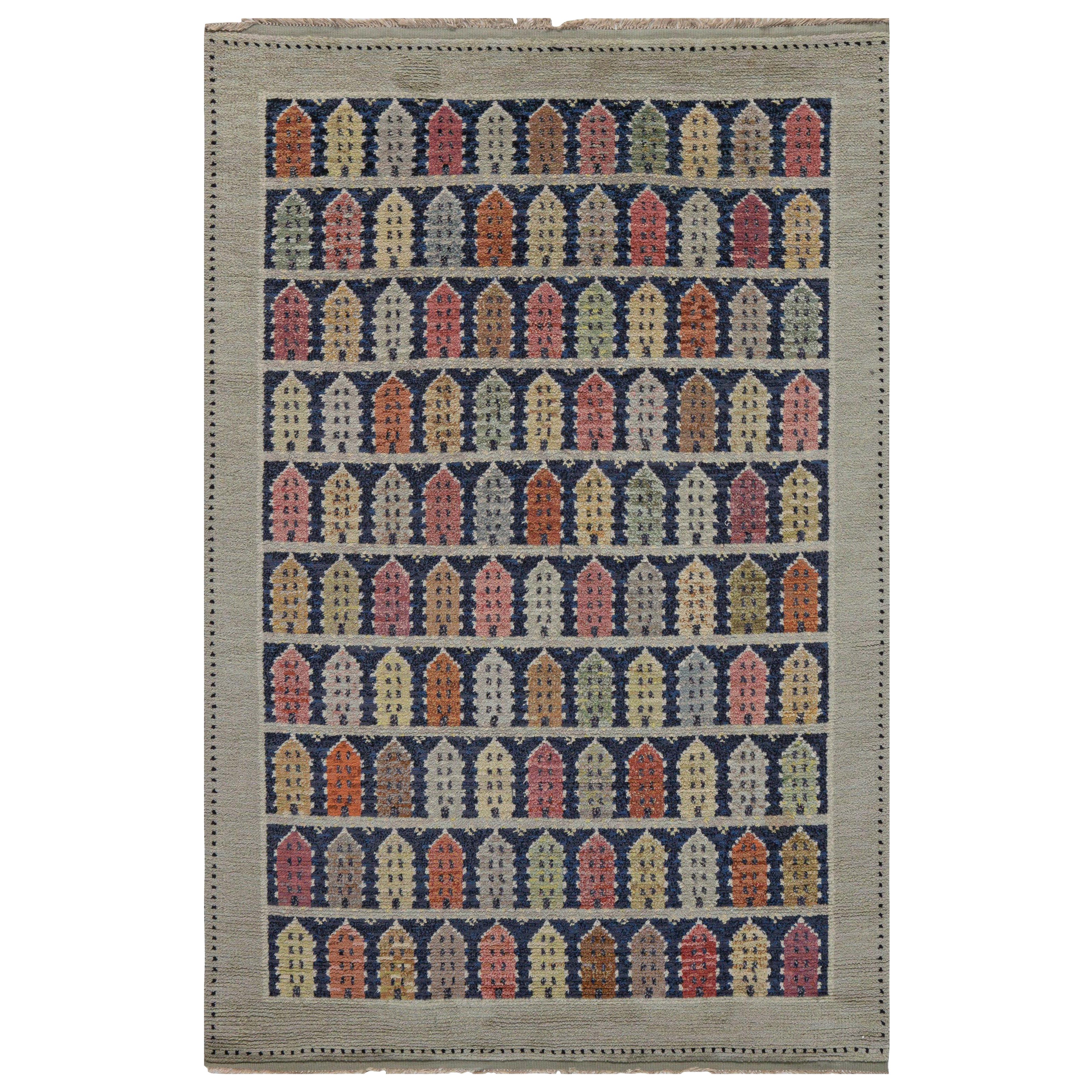 Tappeto Doris Leslie Blau, raro tappeto svedese d
epoca "Townhouse". in vendita