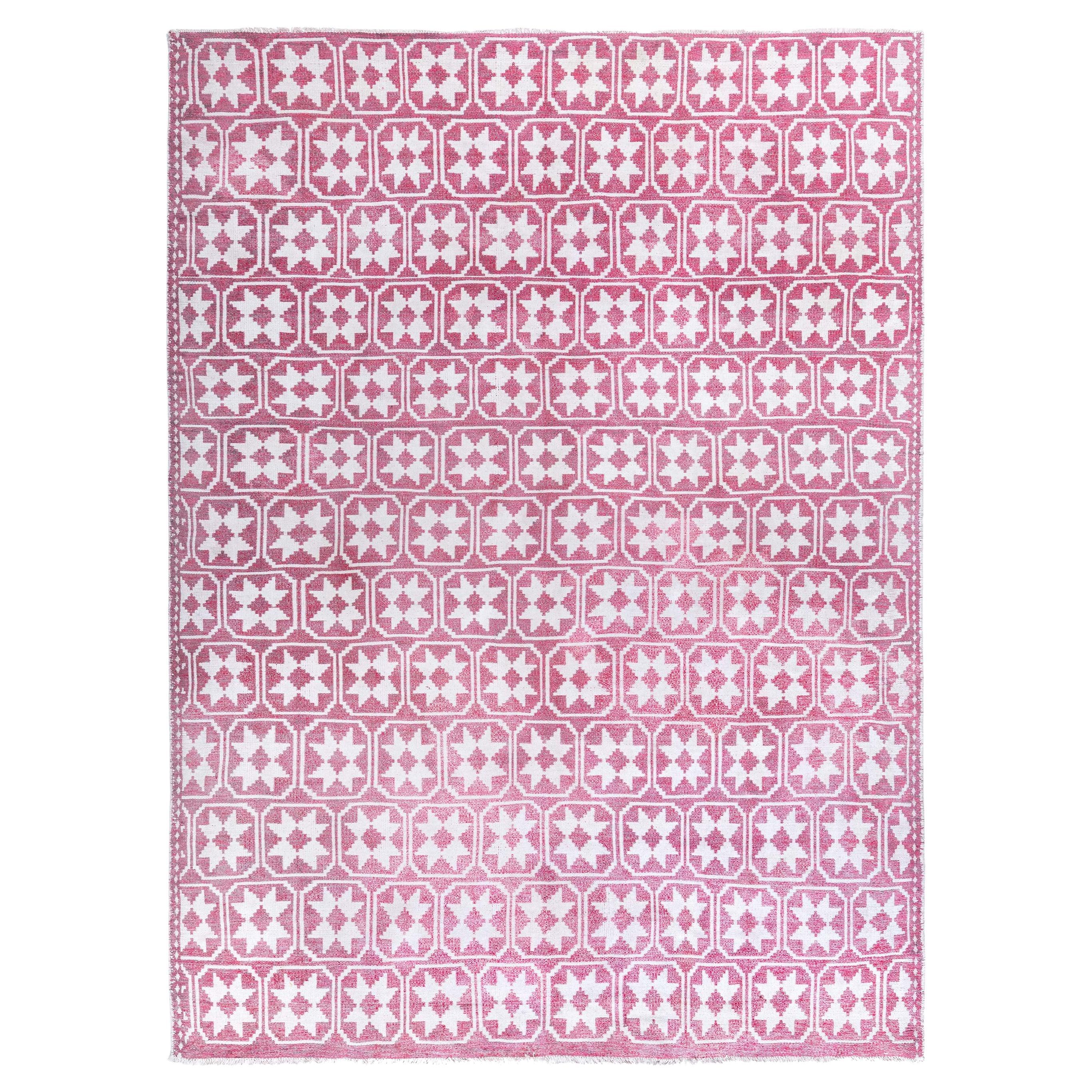 Doris Leslie Blau Reversible Indian Cotton Agra Rug For Sale