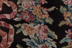 Doris Leslie Blau Savonnerie Antique Floral Brown Hand-Knotted Runner - c. 1800