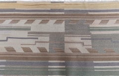 Doris Leslie Blau Scandinavian Art Deco Vintage Abstract Beige Flatweave Carpet