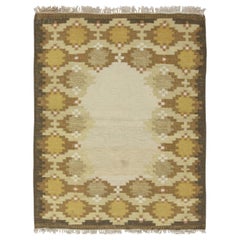 Beiger Flachgewebeteppich im skandinavischen Mid-Century-Stil von Doris Leslie Blau, hergestellt von Hja