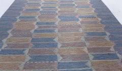 Doris Leslie Blau Scandinavian Mid-Century Geometric Beige Flatweave Carpet