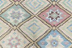 Doris Leslie Blau Scandinavian Mid-Century Geometric Soft Beige Flatweave Rug