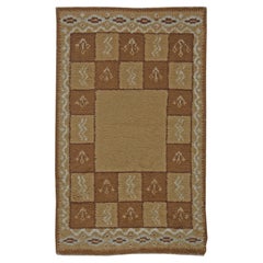 Doris Leslie Blau Scandinavian Mid-Century Ivory Flatweave Carpet Checkerboard