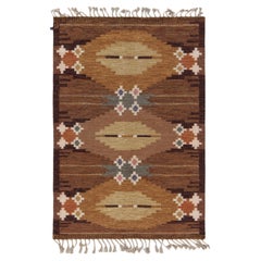 Doris Leslie Blau Scandinavian Mid-Century Tan Flatweave Rug By Ingegerd Silow