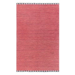 Doris Leslie Blau Scandinavian Vintage Abstract Brick Red Flatweave Wool Carpet