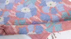 Doris Leslie Blau Scandinavian Vintage Floral Cream Flatweave Wool Carpet