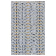 Doris Leslie Blau Scandinavian Vintage Geometric Gray Flatweave Rug Double-Sided