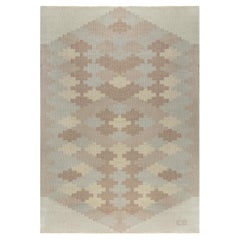 Doris Leslie Blau Scandinavian Vintage Geometric Light Beige Flatweave Carpet