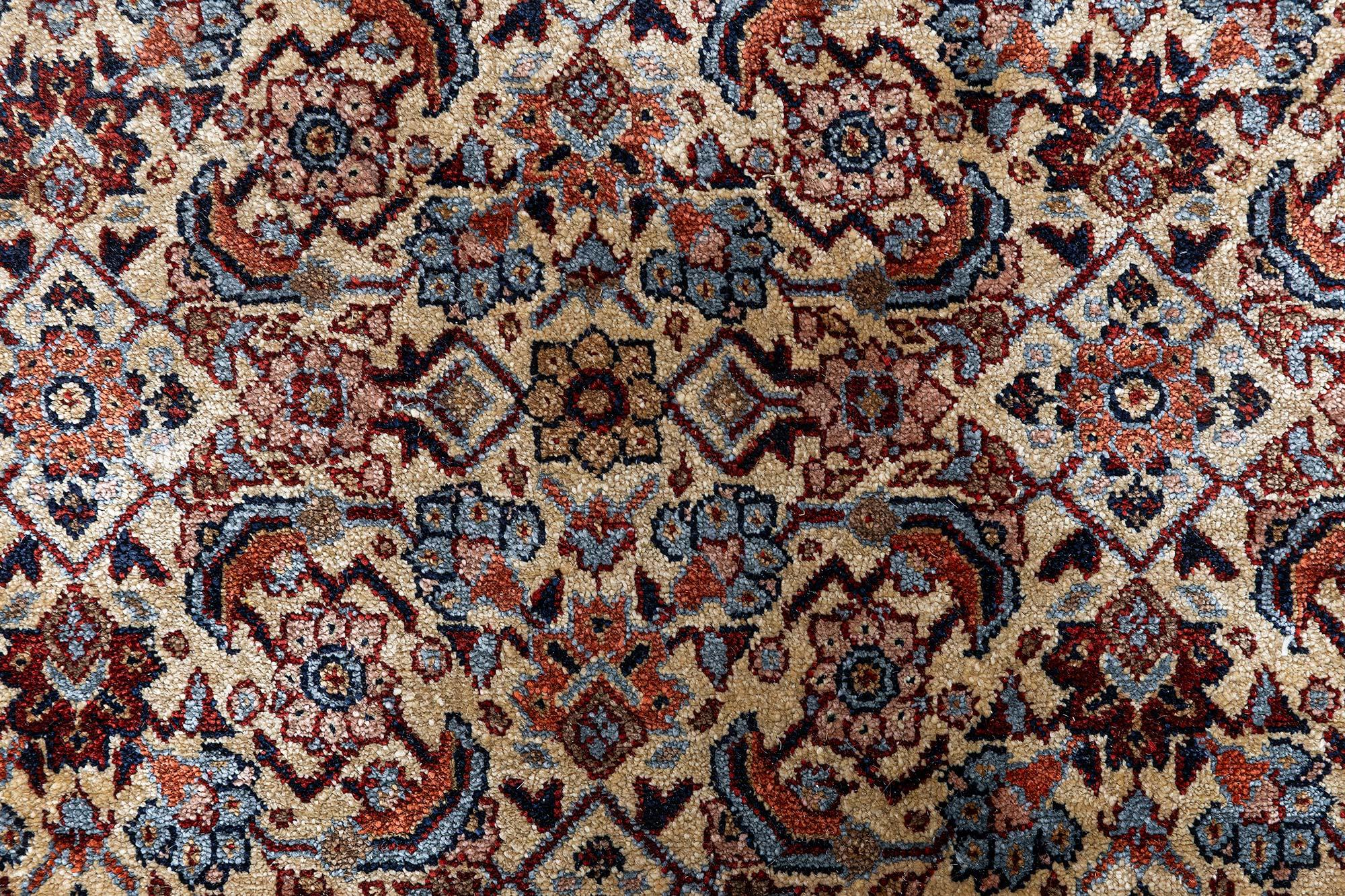 Egizio Doris Leslie Blau Piccolo Tappeto egiziano vintage in seta fatto a mano in vendita
