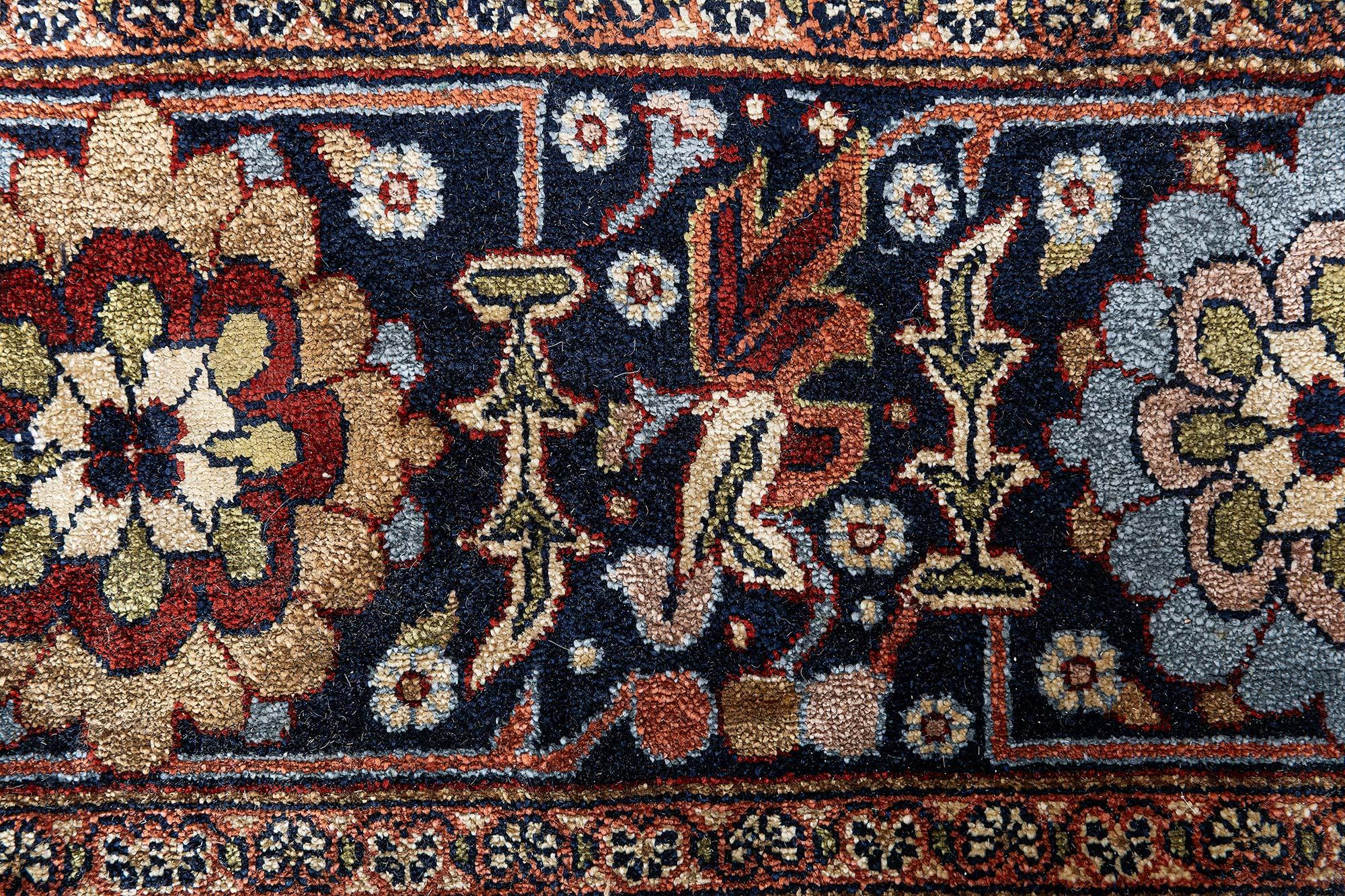 Annodato a mano Doris Leslie Blau Piccolo Tappeto egiziano vintage in seta fatto a mano in vendita