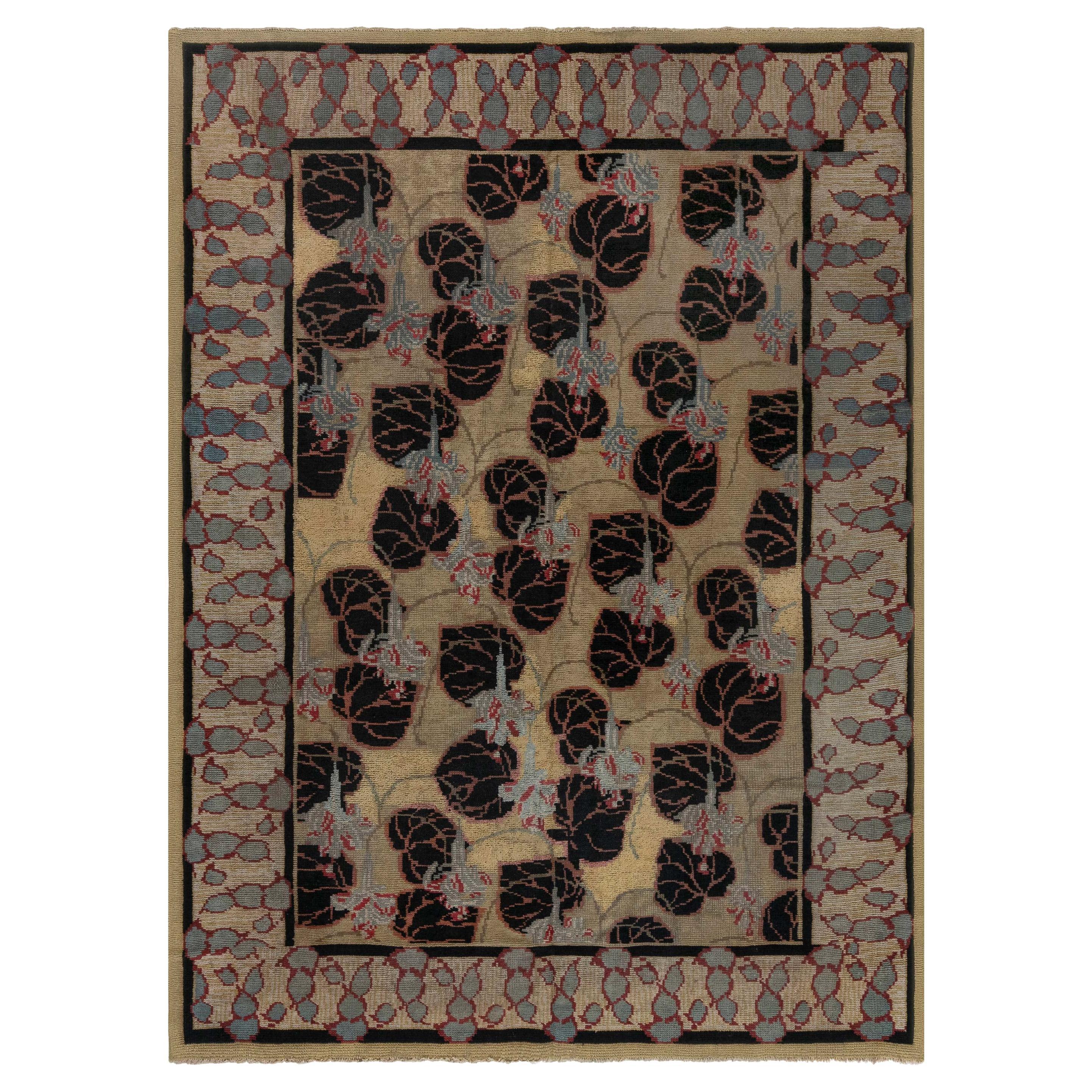 Doris Leslie Blau Striking 1920s Irish Donegal Rug with Stylized Flora Motif For Sale