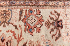Doris Leslie Blau Sultanabad Antique Allover Floral Cream Beige Rug - c. 1880