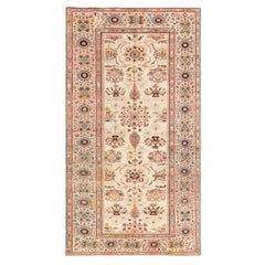 Doris Leslie Blau Sultanabad Antique Allover Floral Cream Beige Rug - c. 1880