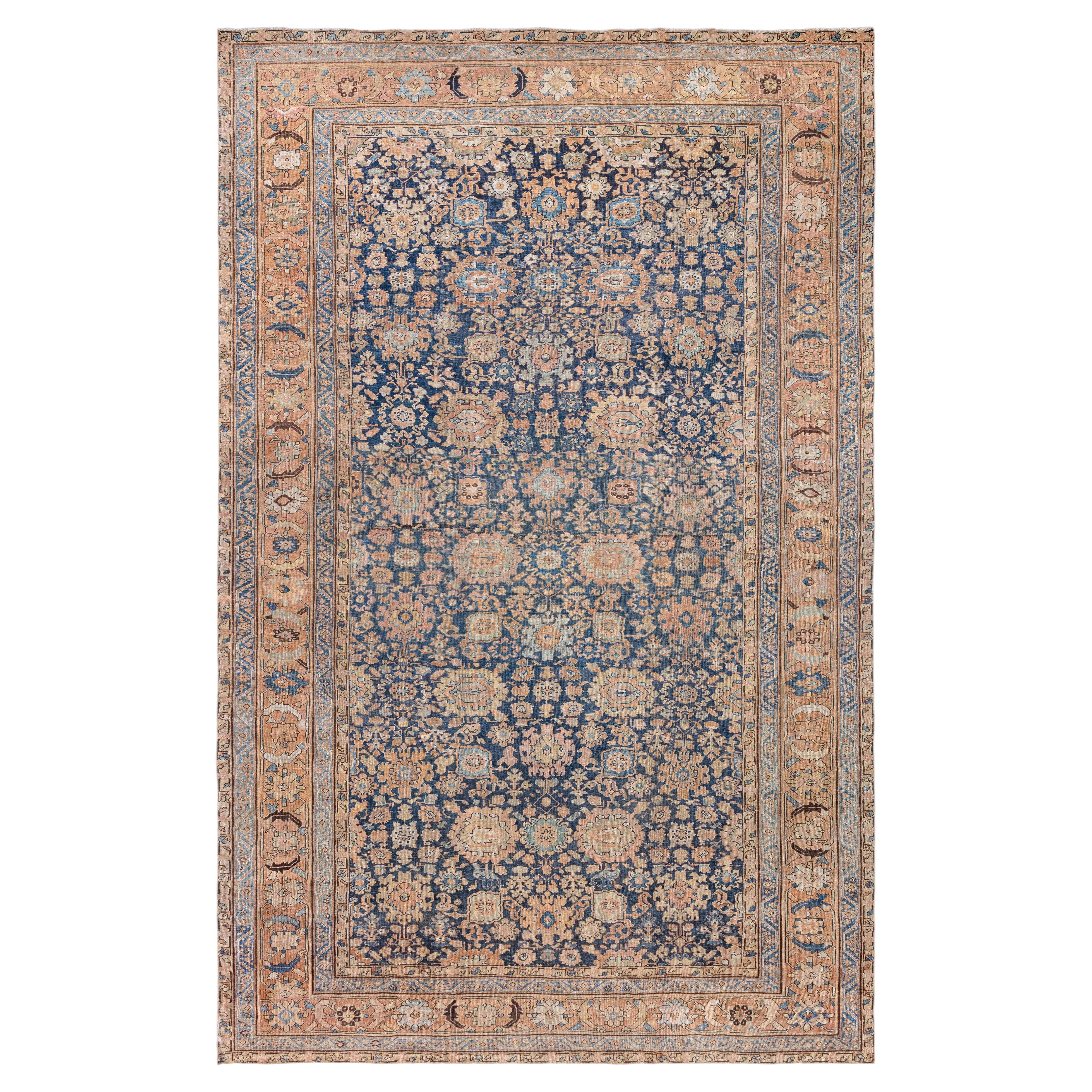 Doris Leslie Blau Antique Sultanabad Rug Floral Allover Cream Beige - c. 1880