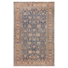 Doris Leslie Blau Sultanabad Antique Allover Floral Cream Beige Rug - c. 1880