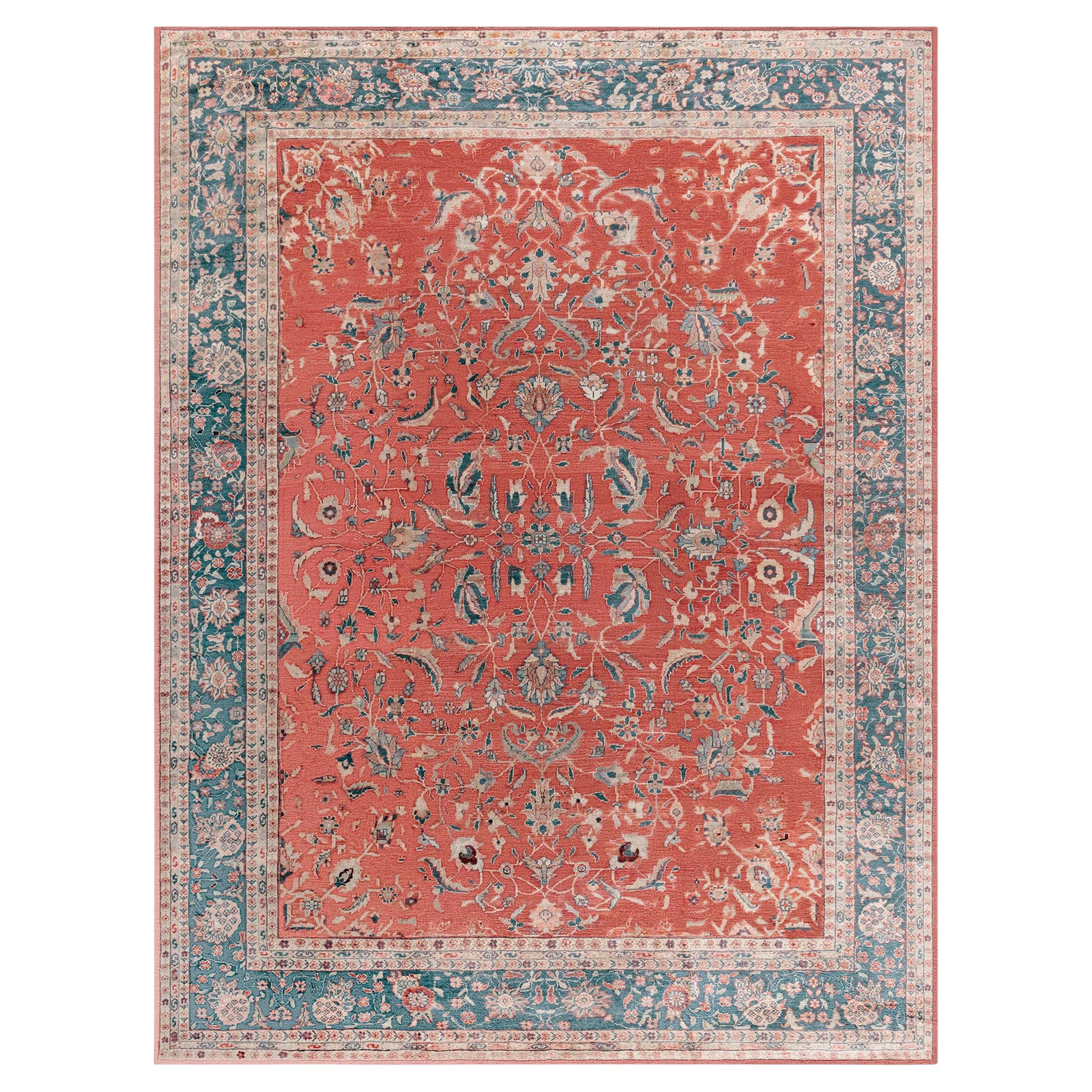 Doris Leslie Blau Sultanabad Antique Allover Floral Ivory Rug - c. 1920