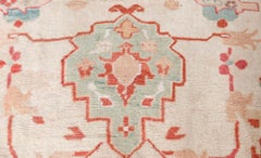 Doris Leslie Blau Sultanabad Antique Allover Floral Light Beige Rug - c. 1920