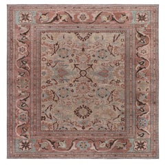 Doris Leslie Blau Sultanabad Antique Allover Floral Rug In Warm Tan, - c. 1880