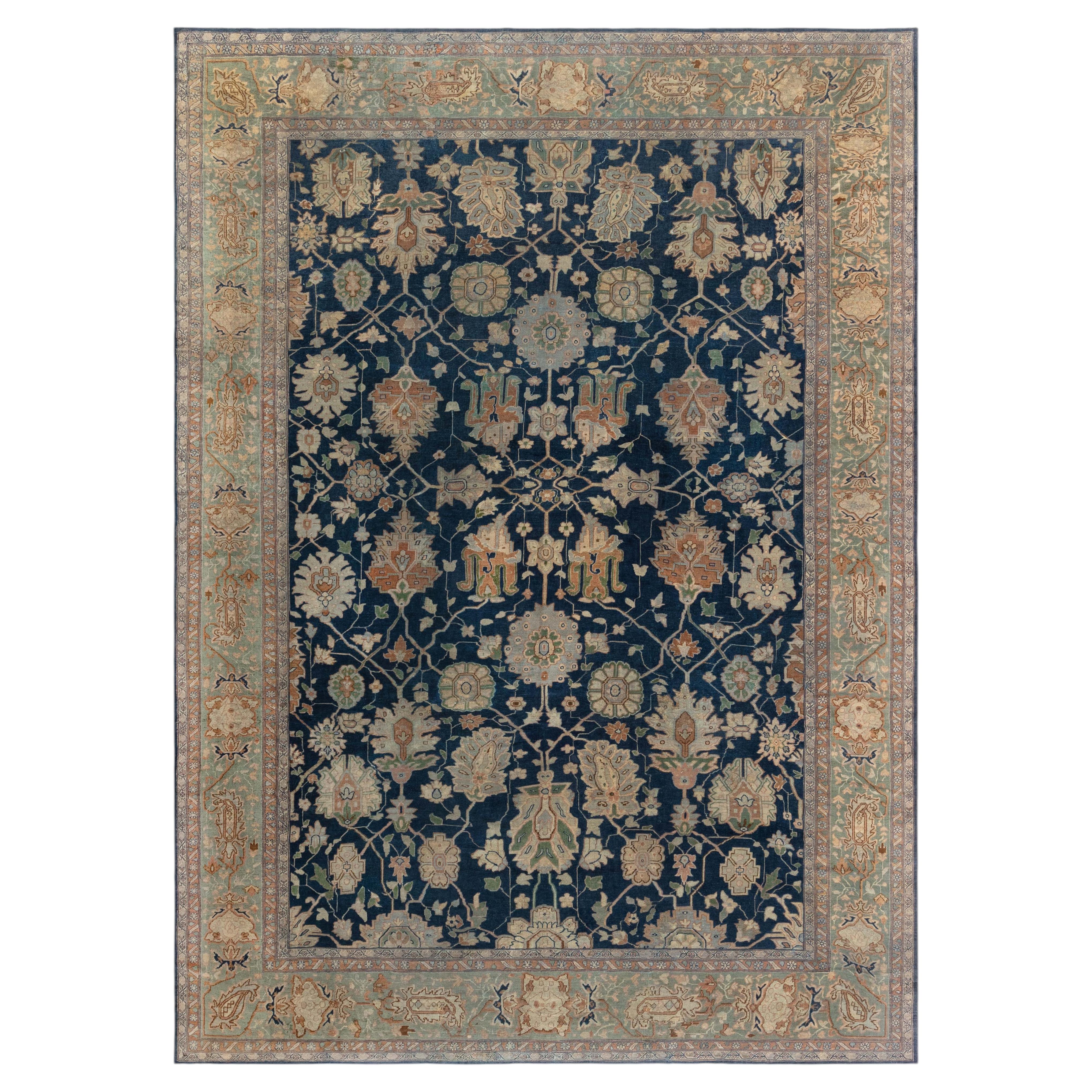 Doris Leslie Blau Sultanabad Antiker Allover Floral Warm Tan Teppich - ca. 1920