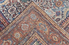 Doris Leslie Blau Sultanabad Rugs antico a trifoglio geometrico beige chiaro - C.C. 1880