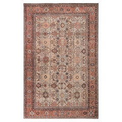 Doris Leslie Blau Sultanabad Antique Allover Geometric Light Beige Rug - c. 1880