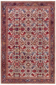 Doris Leslie Blau Sultanabad Antique Allover Geometric Light Beige Rug - c. 1920