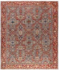Doris Leslie Blau Sultanabad Antique Allover Geometric Slate Gray Rug - c. 1920