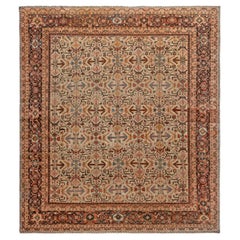 Doris Leslie Blau Sultanabad Antique Allover Geometric Warm Tan Rug - c. 1910