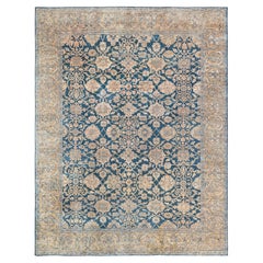 Doris Leslie Blau Sultanabad Antiker floraler Allover-Teppich in warmem Tan - ca. 1900