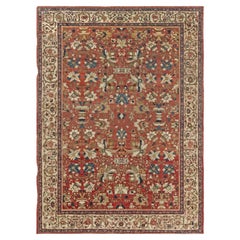 Doris Leslie Blau Sultanabad Antique Floral Allover Warm Tan Rug - c. 1910