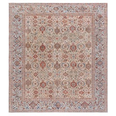 Doris Leslie Blau Sultanabad Antique Floral Allover Warm Tan Rug - c. 1910