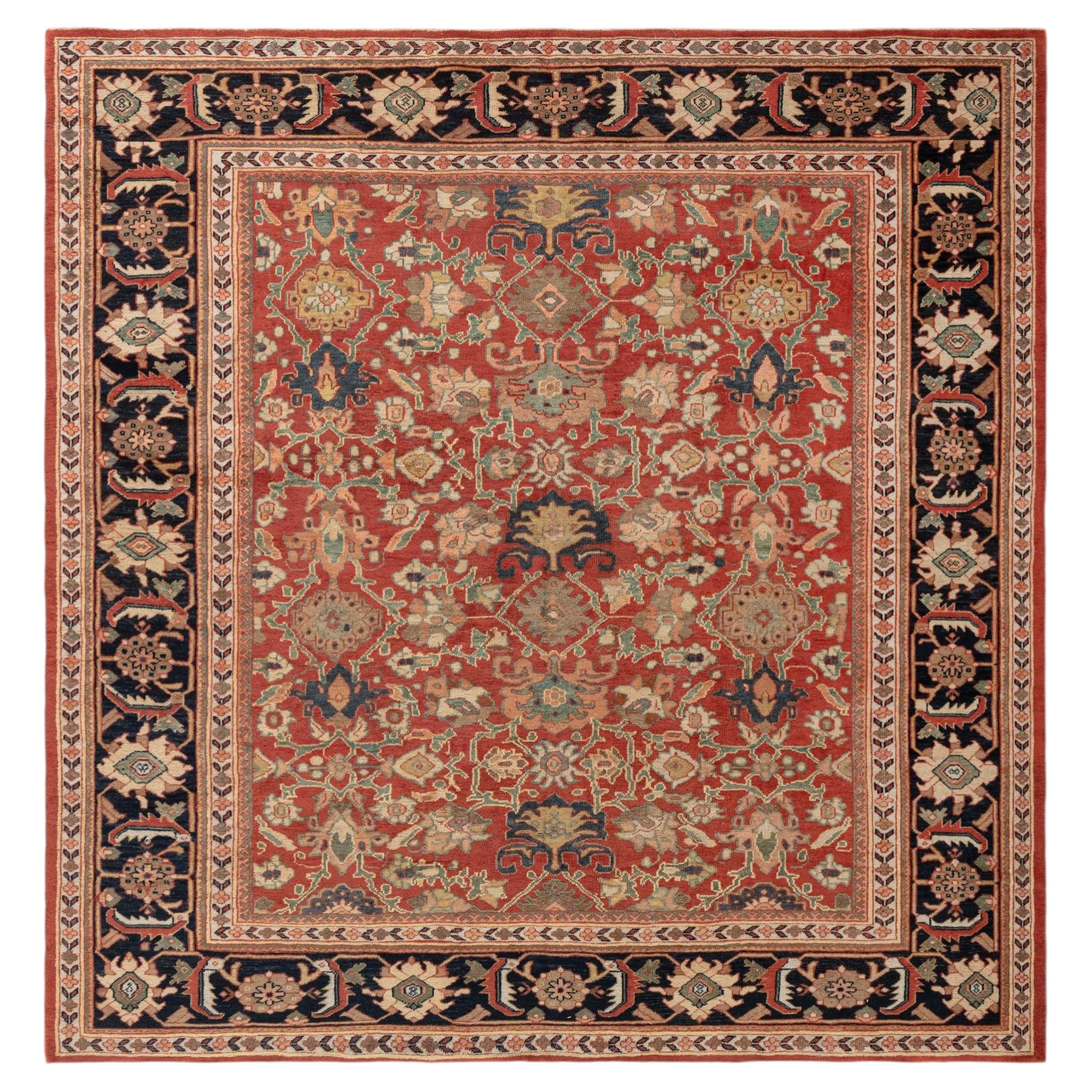 Doris Leslie Blau Sultanabad Antique Floral Allover Warm Tan Rug - c. 1930