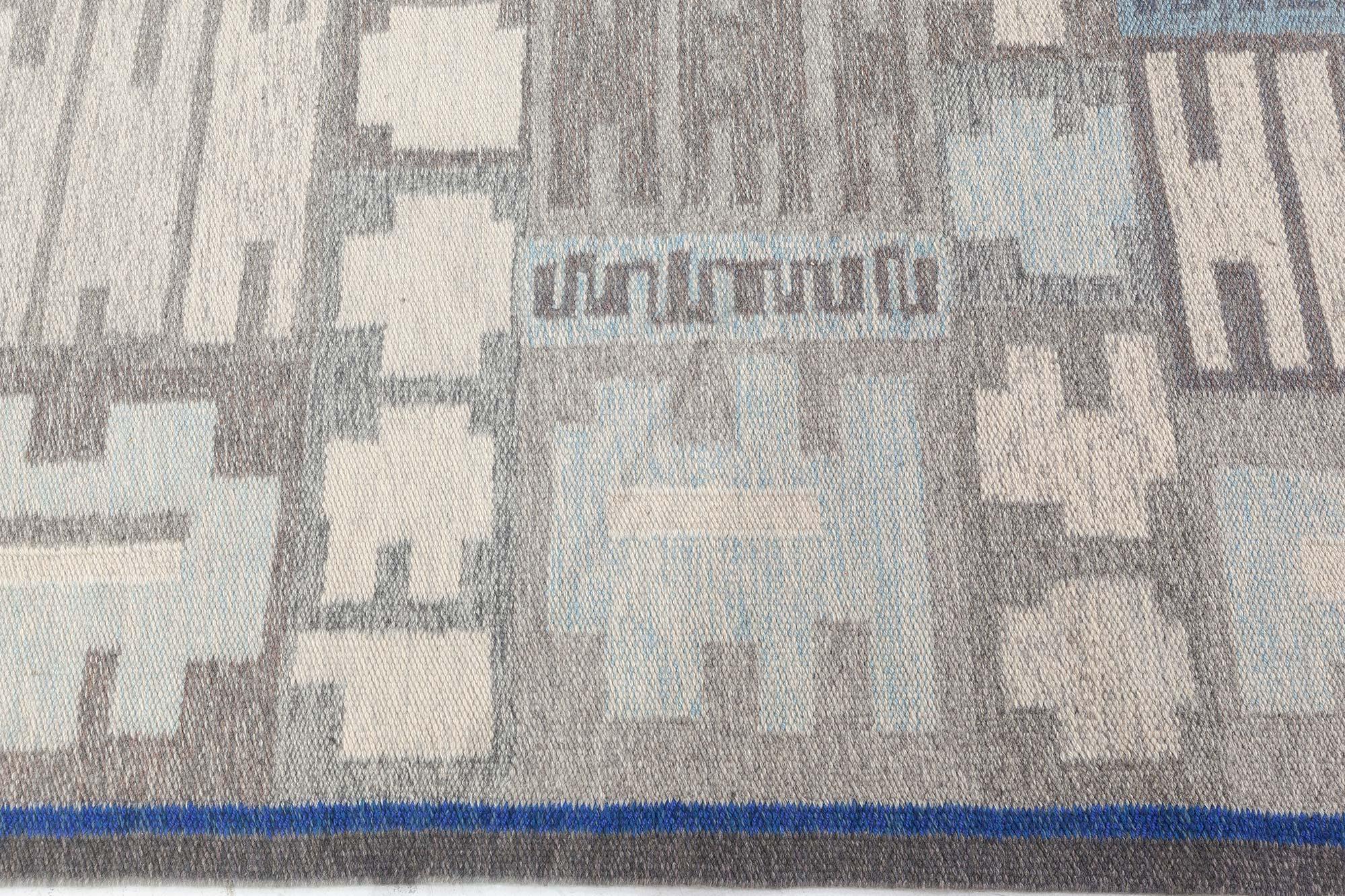 Tapis suédois tissé à plat par Alice Lund
Taille : 7'11