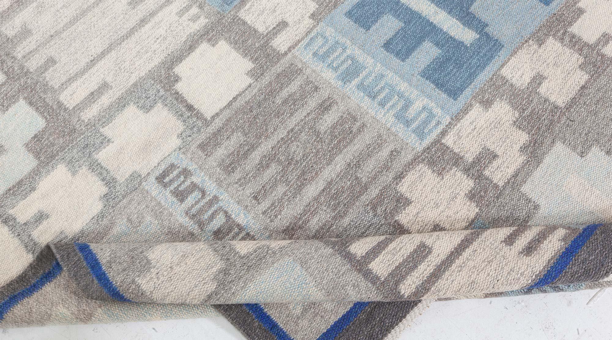 Mid-Century moderno Tappeto Doris Leslie Blau a tessitura piatta svedese di Alice Lund in vendita