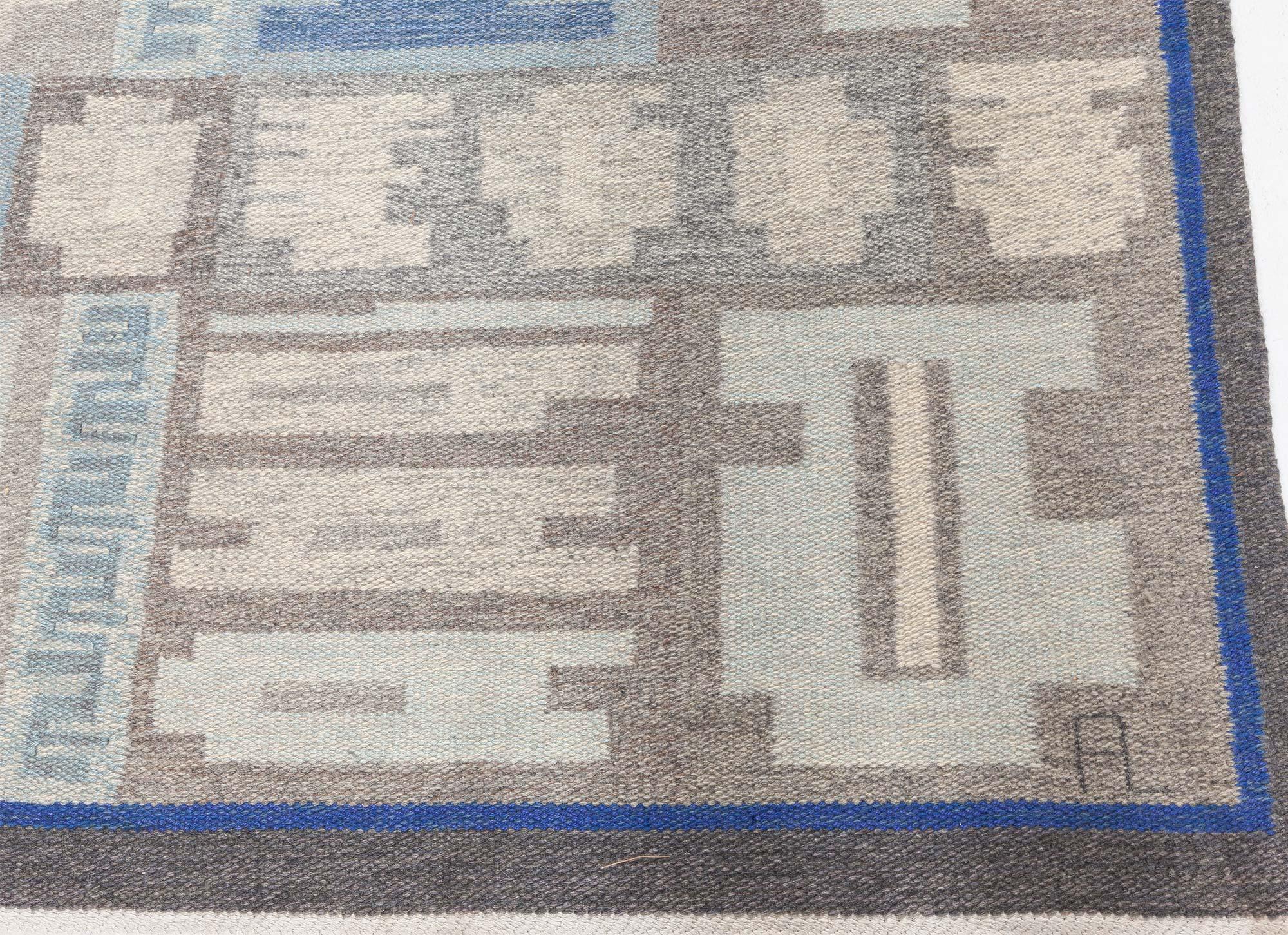 Tissé à la main Tapis suédois tissé à plat Doris Leslie Blau par Alice Lund en vente