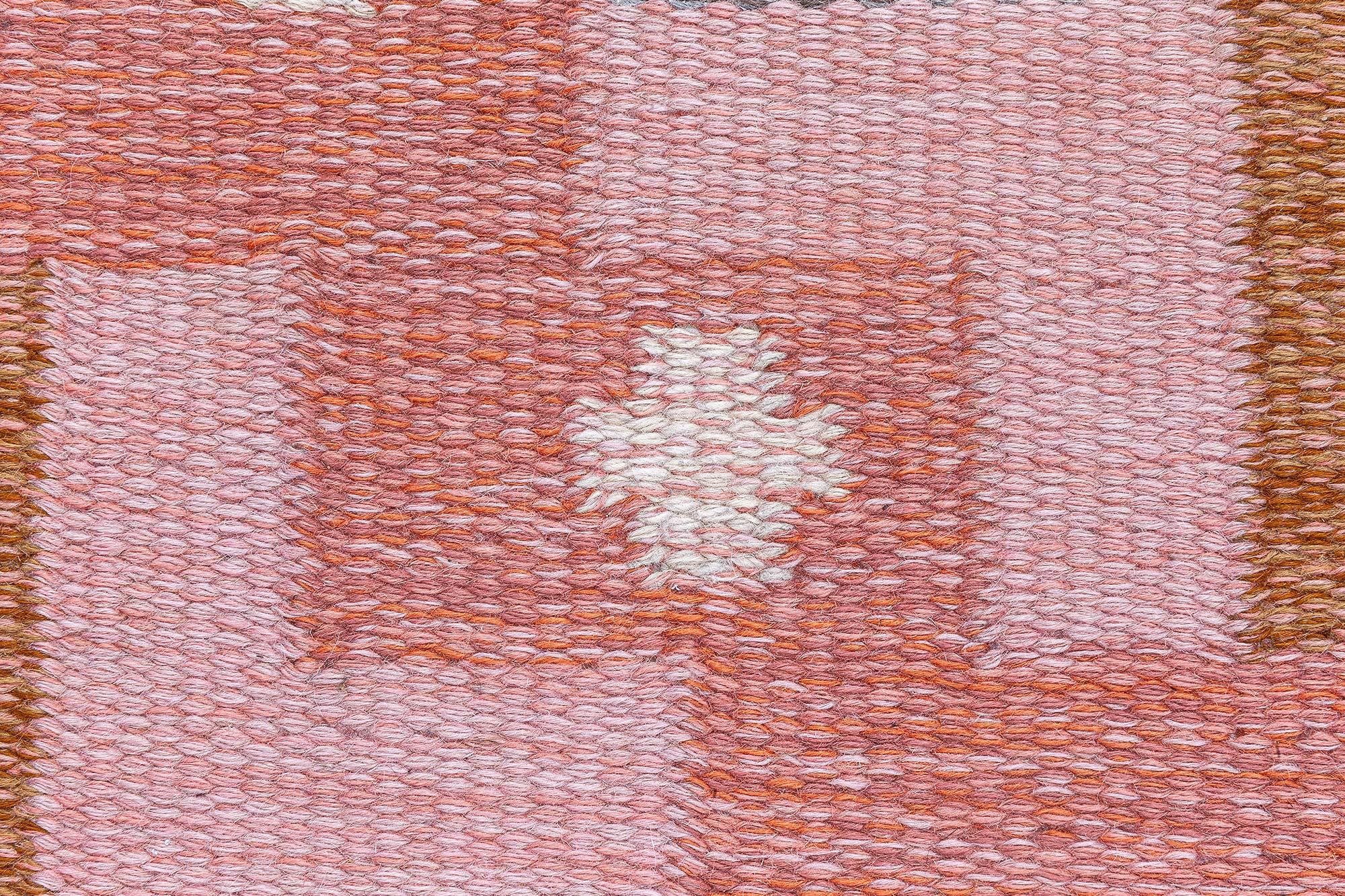 Svedese Doris Leslie Blau Swedish Flat Woven Rug by Ingegerd Silow in vendita