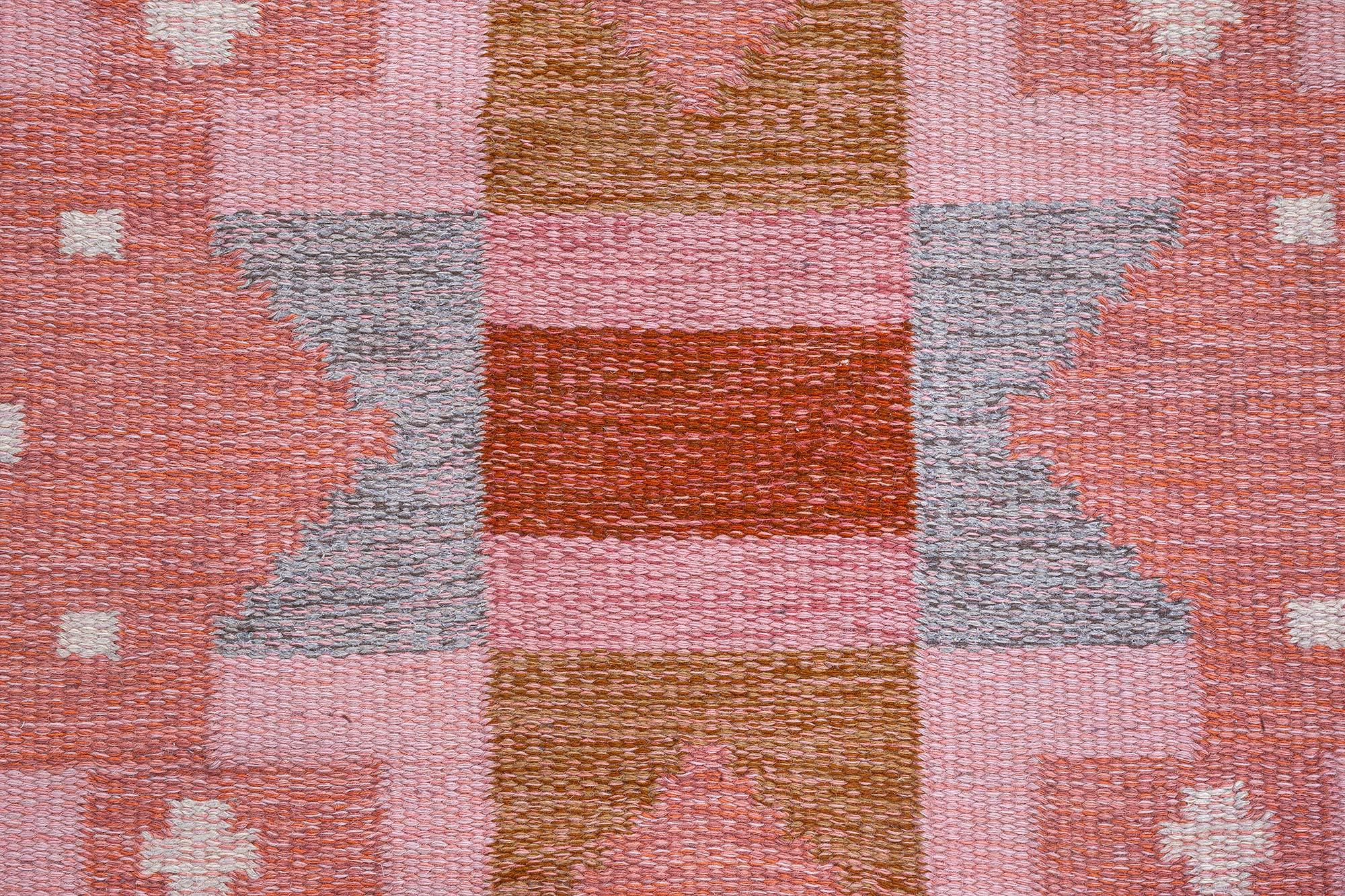 Lana Doris Leslie Blau Swedish Flat Woven Rug by Ingegerd Silow in vendita