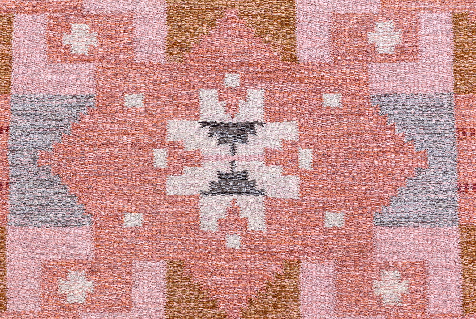 Doris Leslie Blau Swedish Flat Woven Rug by Ingegerd Silow in vendita 1