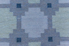 Doris Leslie Blau Swedish Geometric Blue Flat Woven Rug