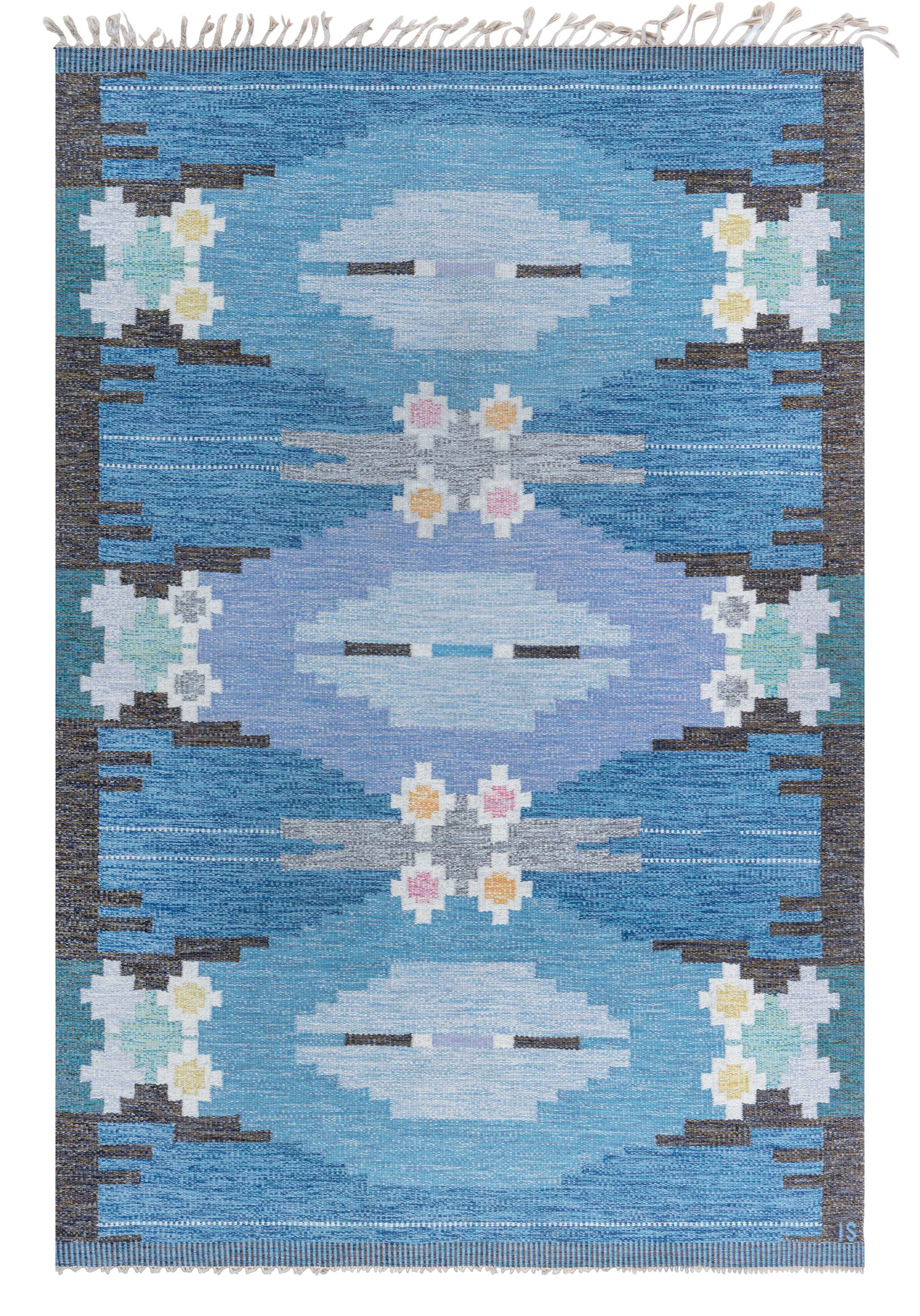 Doris Leslie Blau Swedish Mid-Century Gray Flatweave Carpet By Ingegerd Silow